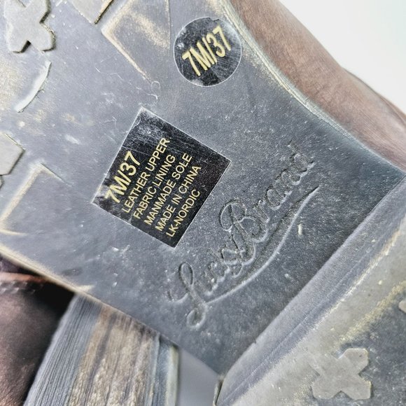 LUCKY BRAND Nordic Quilted Distressed Leather Boots Booties - Size 7M - Picture 8 of 10